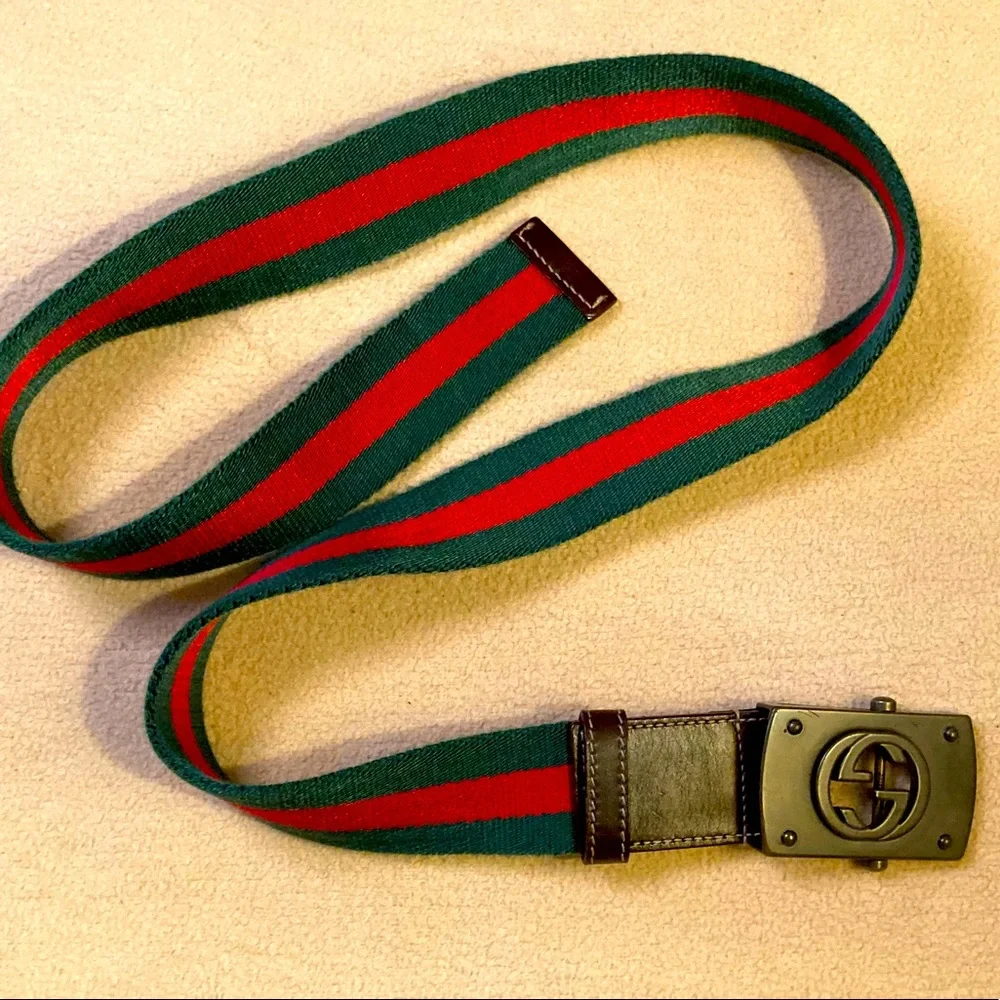 Gucci | Accessories | Gucci Classic Stripe Textile Beltred  display picture 1